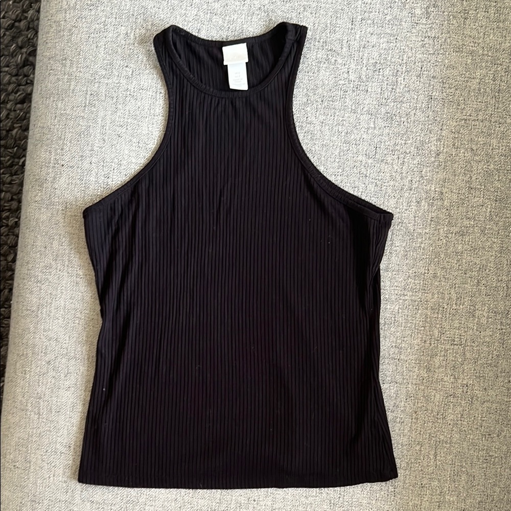 H&M Black Ribbed Sleeveless Top